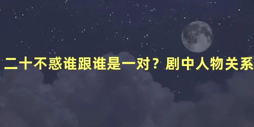 二十不惑谁跟谁是一对？剧中人物关系是什么？