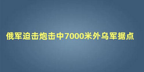 俄军迫击炮击中7000米外乌军据点