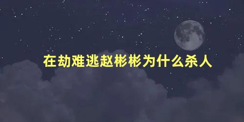 在劫难逃赵彬彬为什么杀人