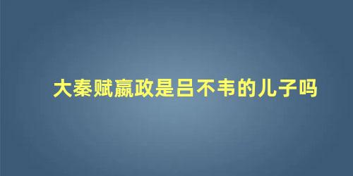 大秦赋嬴政是吕不韦的儿子吗