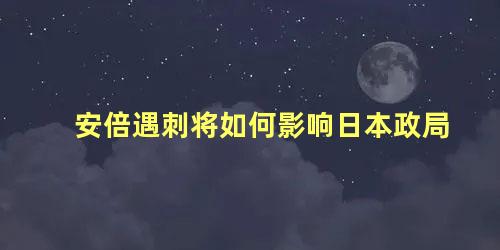 安倍遇刺将如何影响日本政局