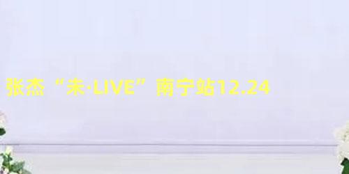 张杰“未·LIVE”南宁站12.24正式开票