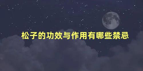 松子的功效与作用有哪些禁忌