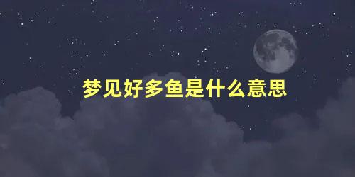 梦见好多鱼是什么意思