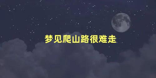 梦见爬山路很难走