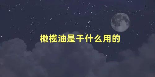 橄榄油是干什么用的