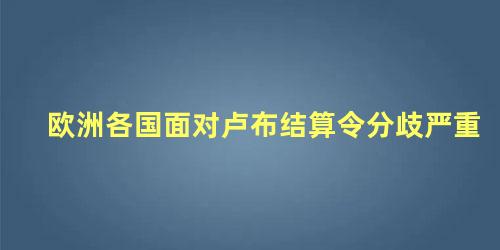 欧洲各国面对卢布结算令分歧严重