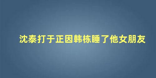 沈泰打于正因韩栋睡了他女朋友