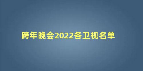 跨年晚会2022各卫视名单