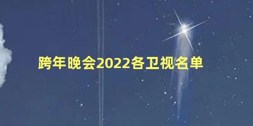 跨年晚会2022各卫视名单