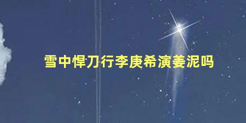 雪中悍刀行李庚希演姜泥吗