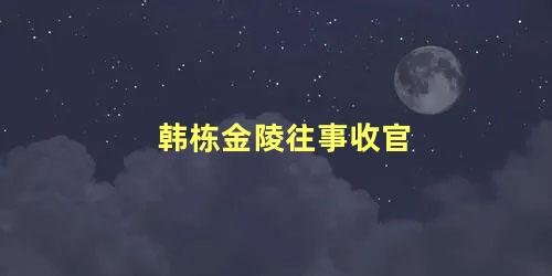 韩栋金陵往事收官